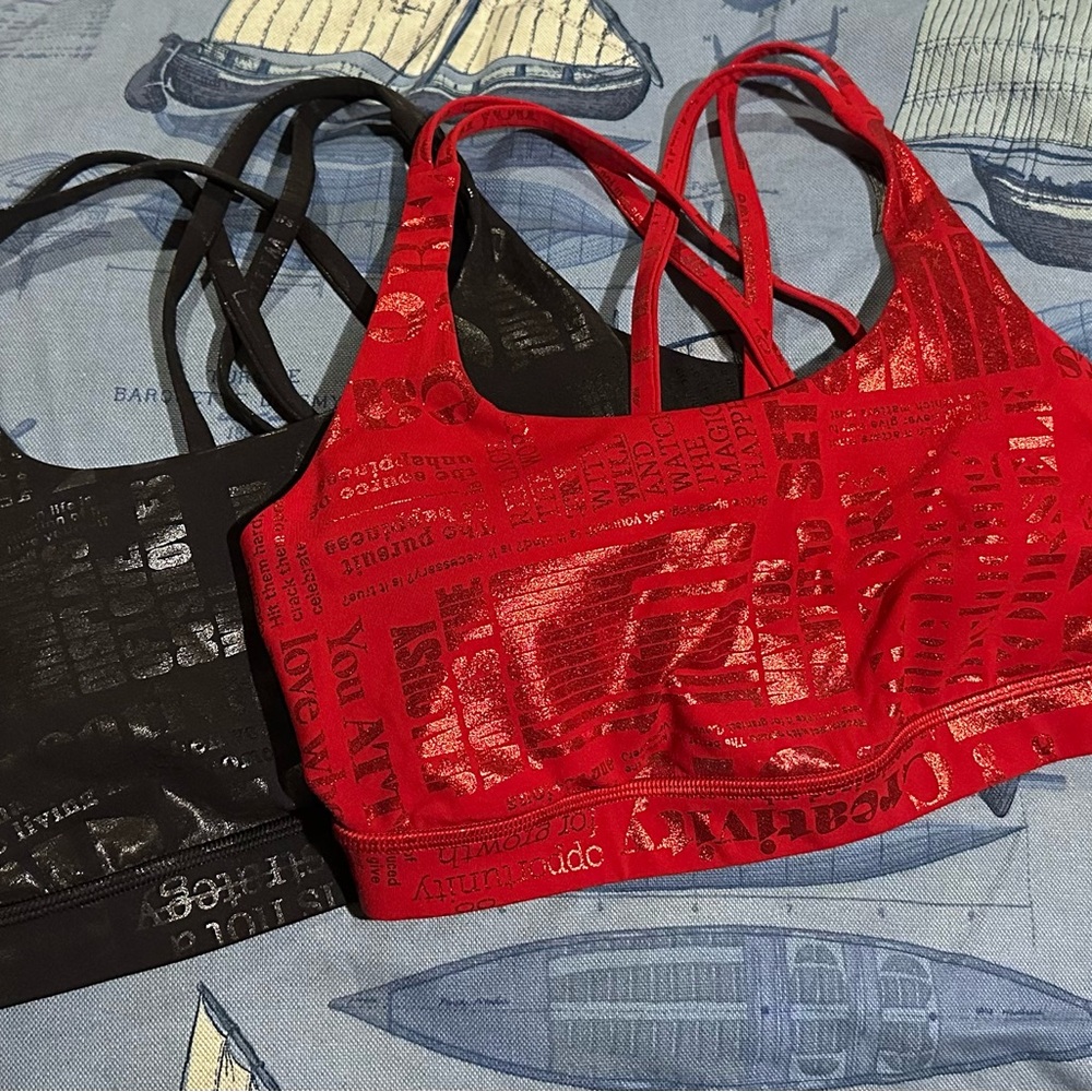 Lululemon Athletica Red and Black Special Edition Rare Sports Bras Intimates.